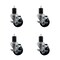 Service Caster 3'' SS Soft Rubber Swivel 1-3/4'' Expanding Stem Caster Set with Brake, 4PK SCC-SSEX20S314-SRS-TLB-134-4 - alternate 1